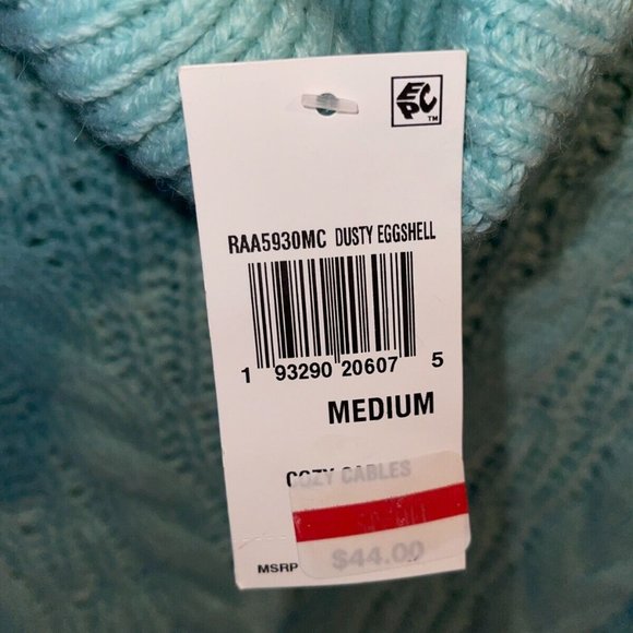 Crave Fame Junior's Turtleneck Cable Knit Sweater Blue Size‎ Medium - Picture 6 of 7